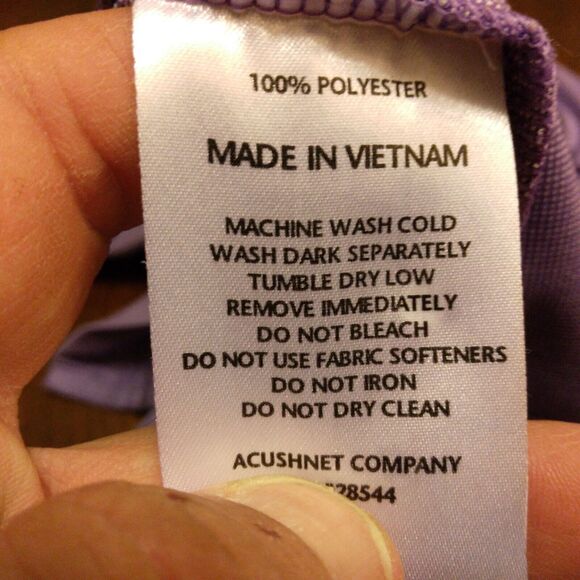 Footjoy FJ golf polo shirt Men's M Medium Short Sleeve purple collared polyester - Picture 7 of 8